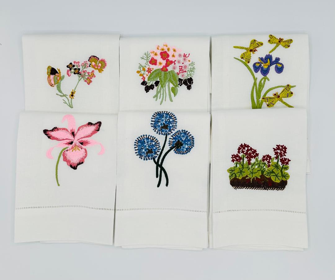 Hand Embroidered Guest Towels
