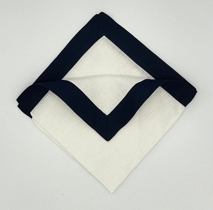 Dark blue bordered napkin