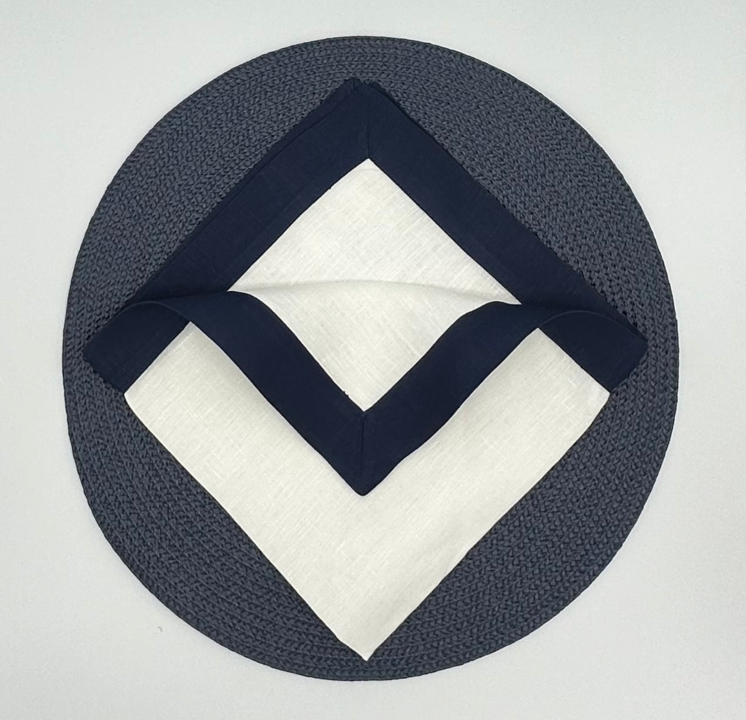 Dark blue bordered napkin