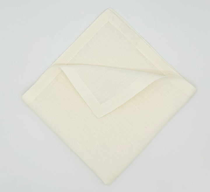 Ivory linen with plain hem
