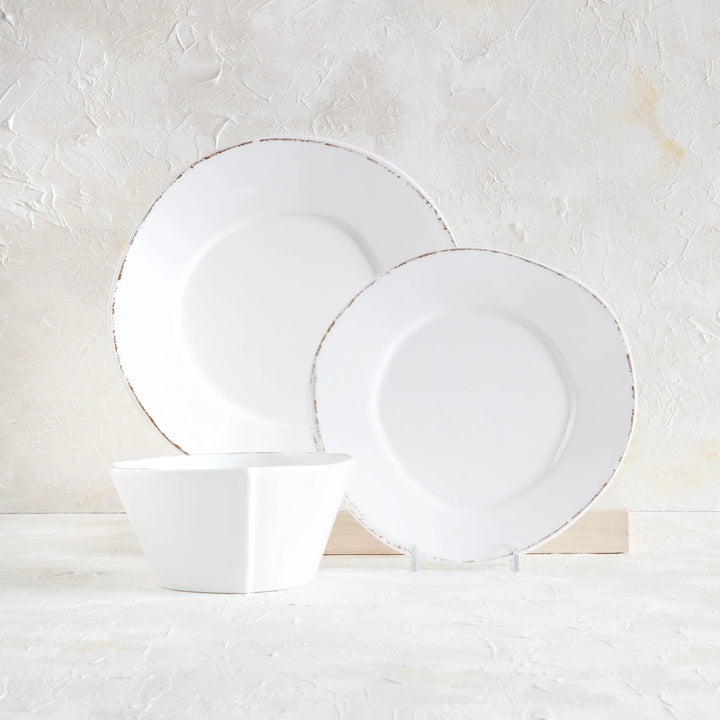 Vietri - Lastra White Melamine - Dinner plates, Salad Plates, Cereal Bowl and Pasta Bowl