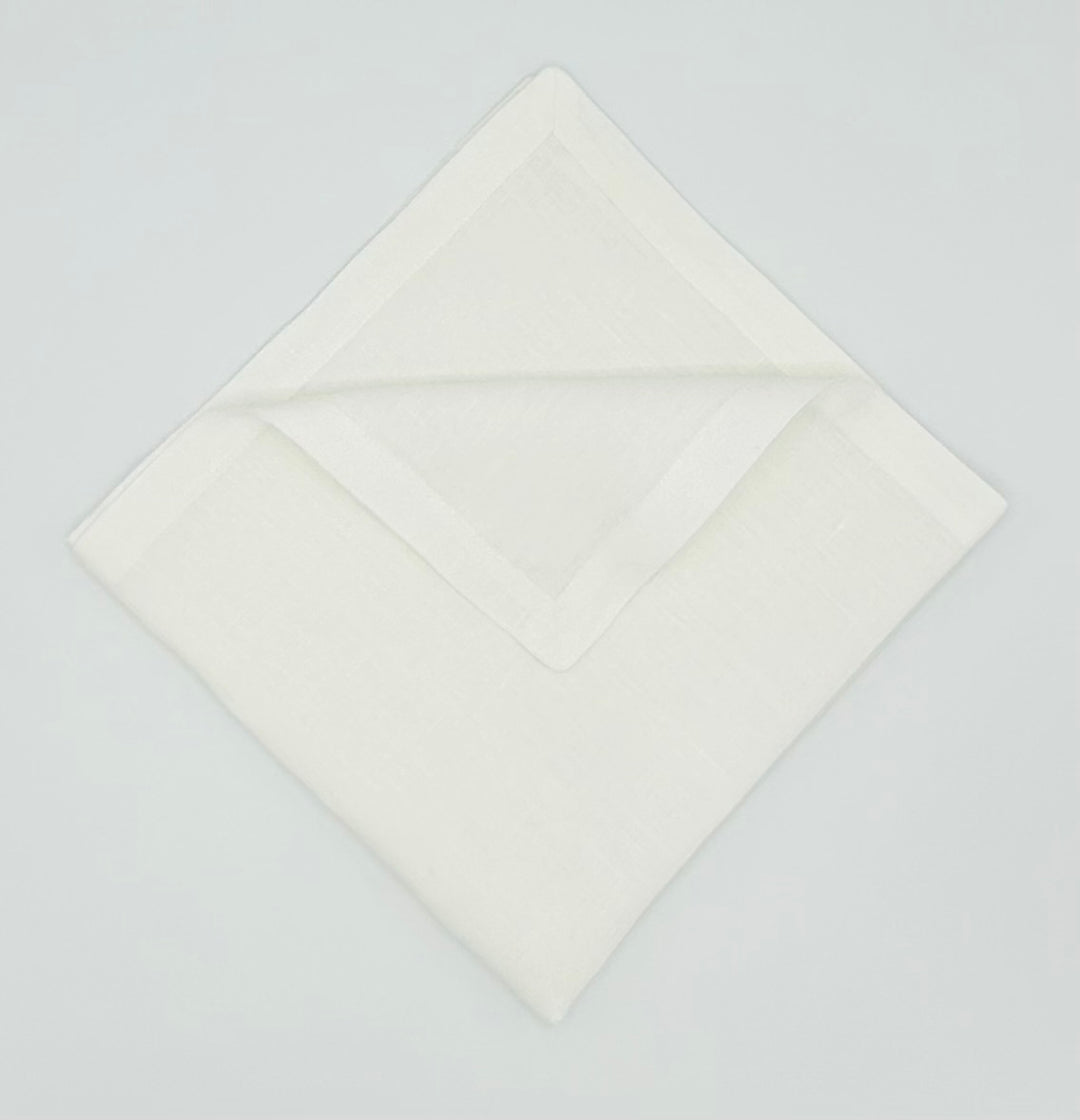 White linen with plain hem