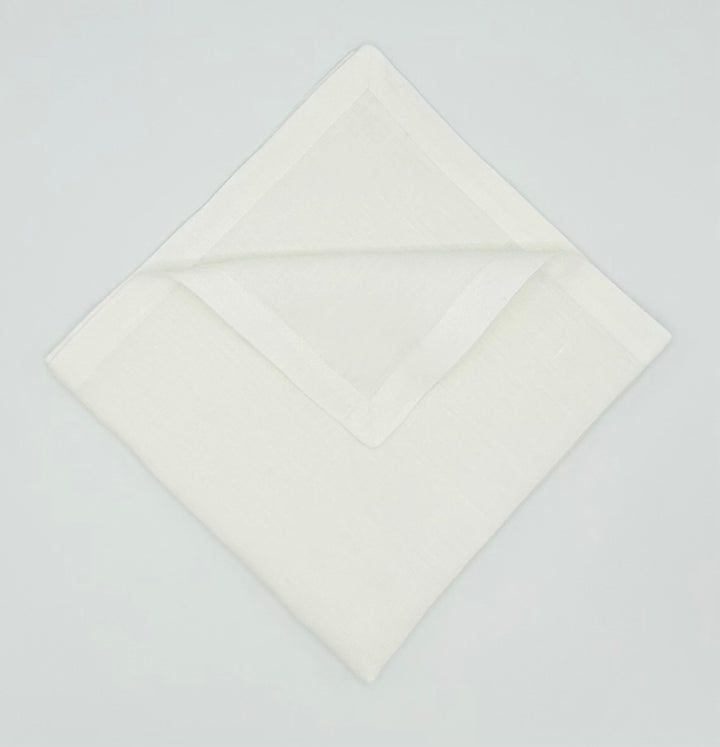 White linen with plain hem