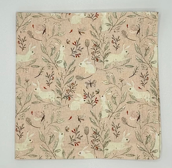 Frolicking Bunny Napkin- Blush