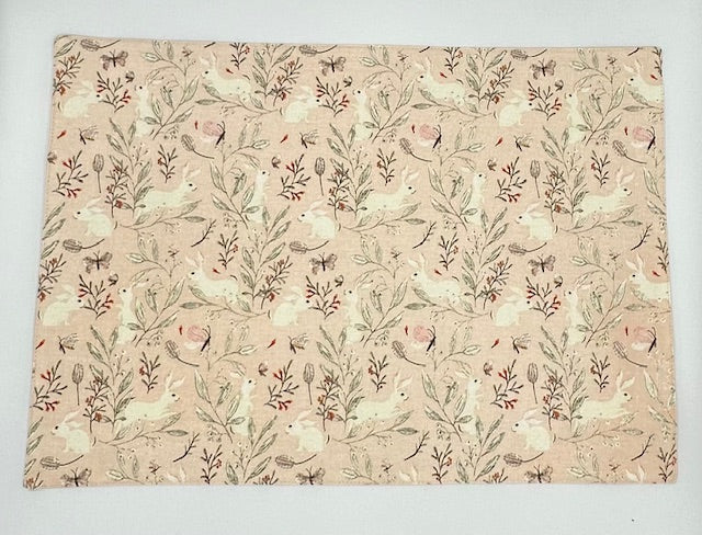 Frolicking Bunny Placemat- Blush