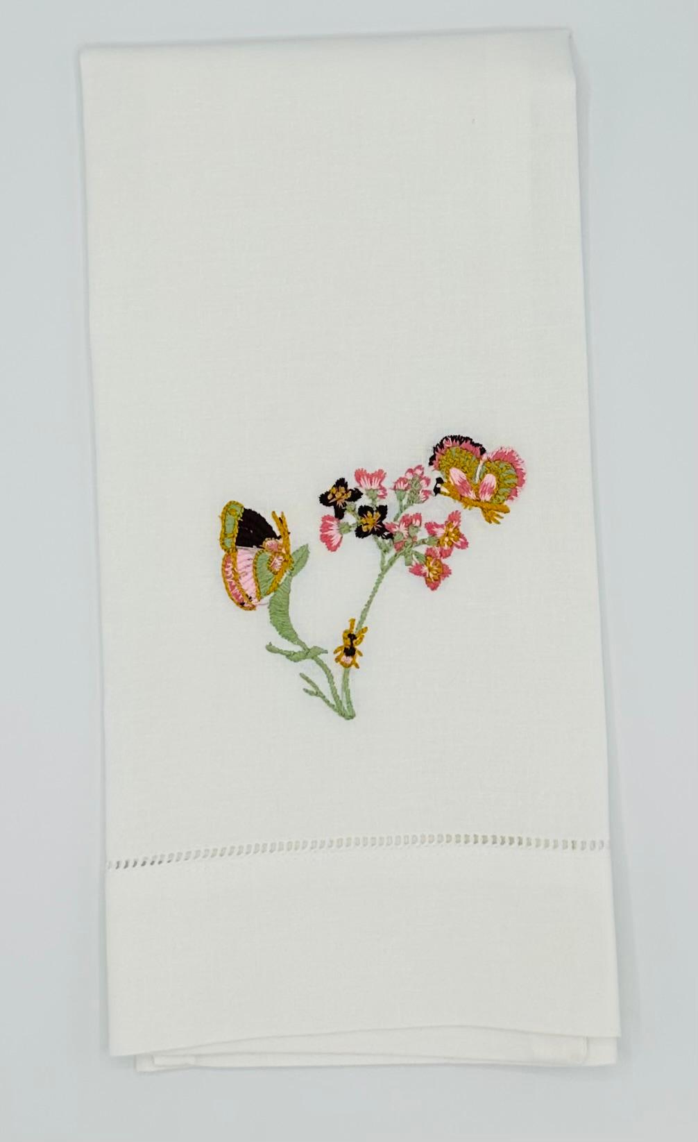 Butterfly on Sprig Guest Towel