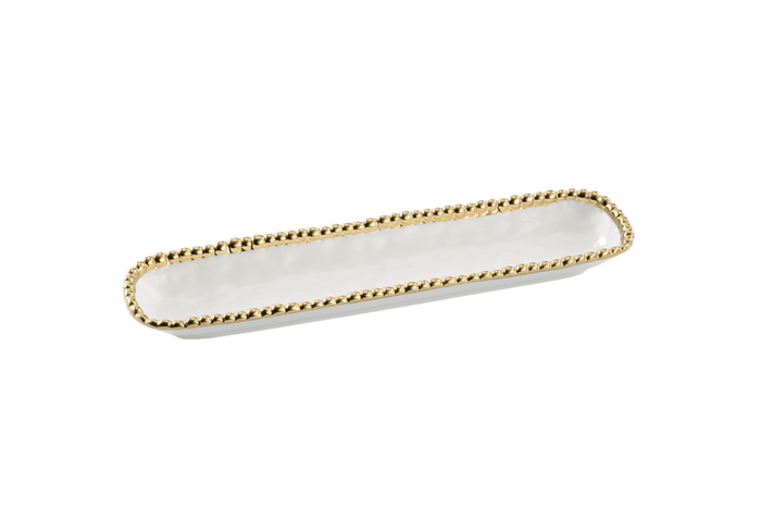 White/Gold Cracker Tray