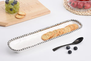 White/Silver Cracker Tray
