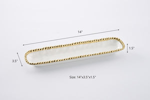 White/Gold Cracker Tray