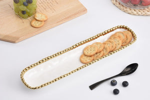 White/Gold Cracker Tray