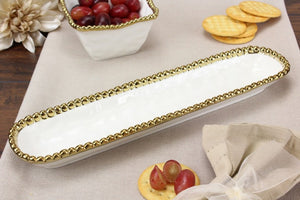 White/Gold Cracker Tray