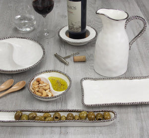 White/Silver Olive Tray