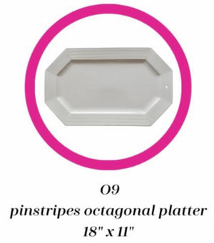 O9- Pinstripes Octagonal Platter