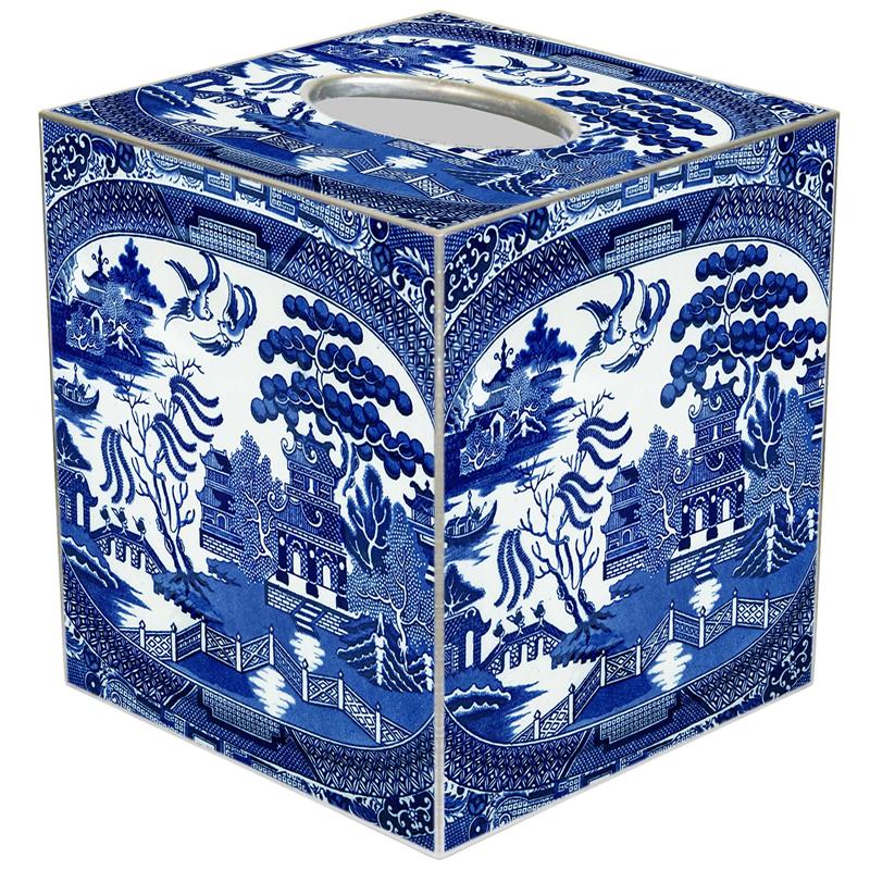 Blue Willow Tissue Box Cover