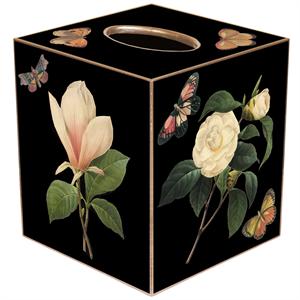 Black Magnolia Tissue Box Cover
