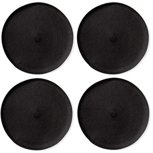 Black Round Woven Placemats - Set of 4