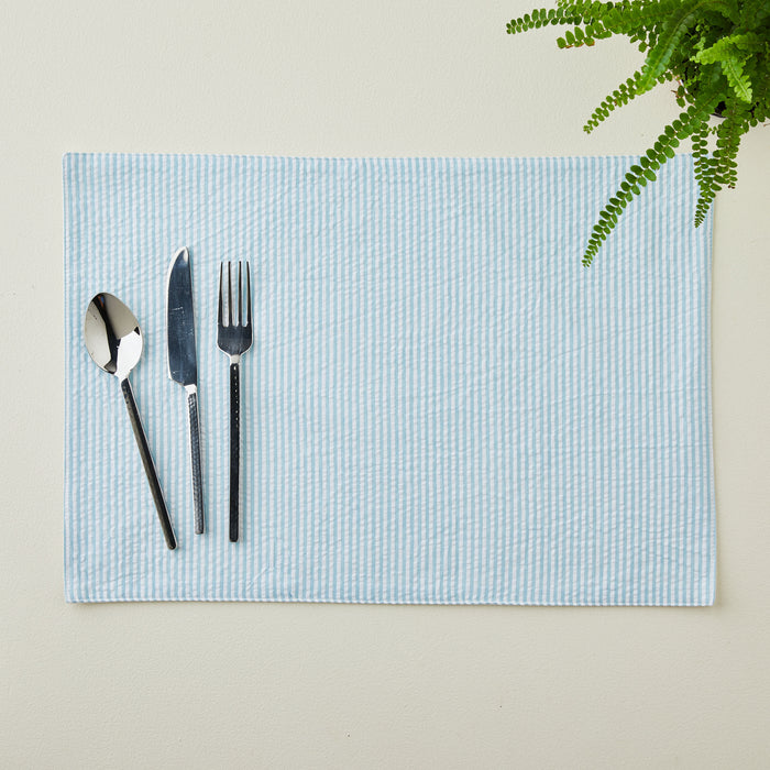 Light Blue Seersucker Placemat