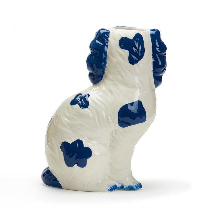 9 1/2" Staffordshire Dog Vase - Hand-Painted Ceramic