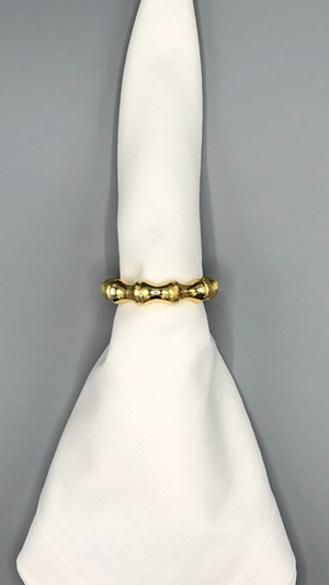 Gold Bamboo Napkin Ring/Set of 4