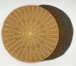 Faux Rattan Charger/Placemat -Bark