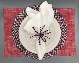 Red, White and Blue Woven Placemat