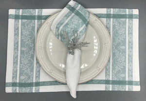 Rose Trellis Napkin - Sea Glass