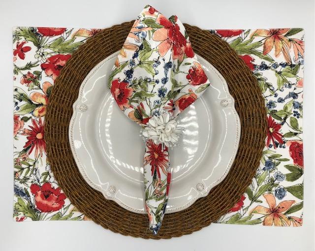Faux Rattan Charger/Placemat -Bark