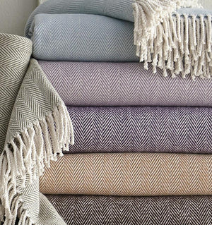 SFERRA Celine Throw - Charcoal