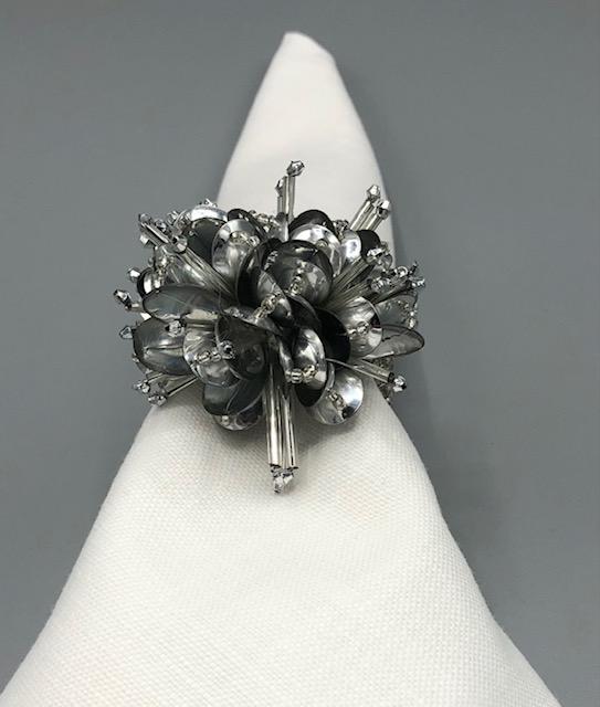 Silver Flower Napkin Ring