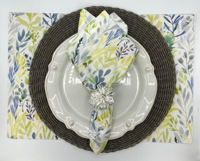 Faux Rattan Charger/Placemat -Smoke