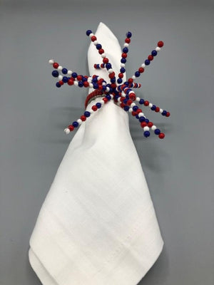 Red, White and Blue Beaded Napkin Ring