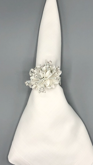 White Flower Napkin Ring